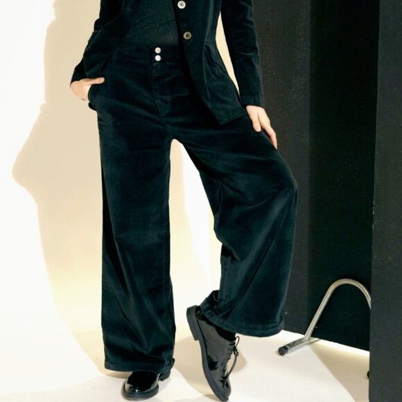 AMIC by Baci Pants - AMIC by Baci- Women "Palazzo Velvet Pants" Designed & Made in Italy- Size: XS